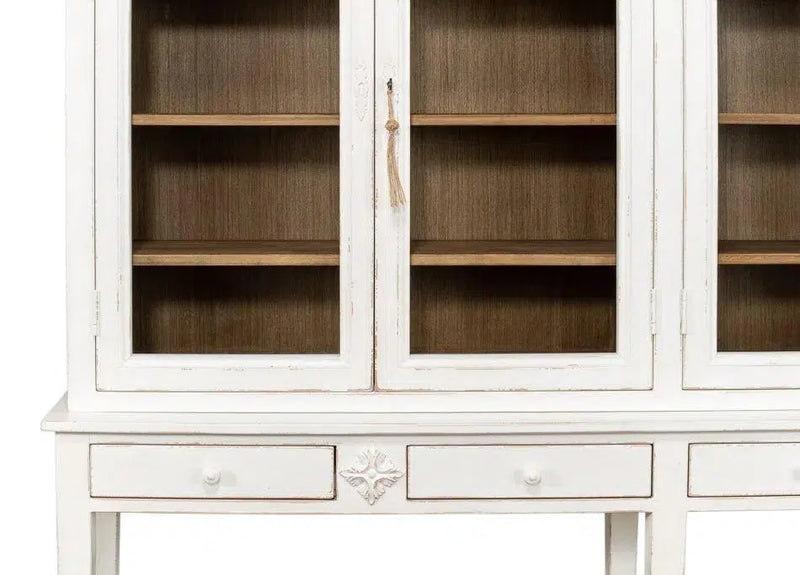 Beacon Hill Display Case White Slim Cabinet With Glass Doors Buffets & Curios LOOMLAN By Sarreid