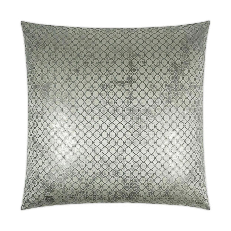 Beadling Glam Circular Dots Silver Large Throw Pillow With Insert Throw Pillows LOOMLAN By D.V. Kap