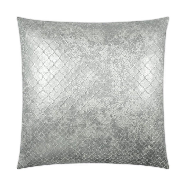 Beadling Pearl Glam Circular Dots Silver Large Throw Pillow With Insert Throw Pillows LOOMLAN By D.V. Kap