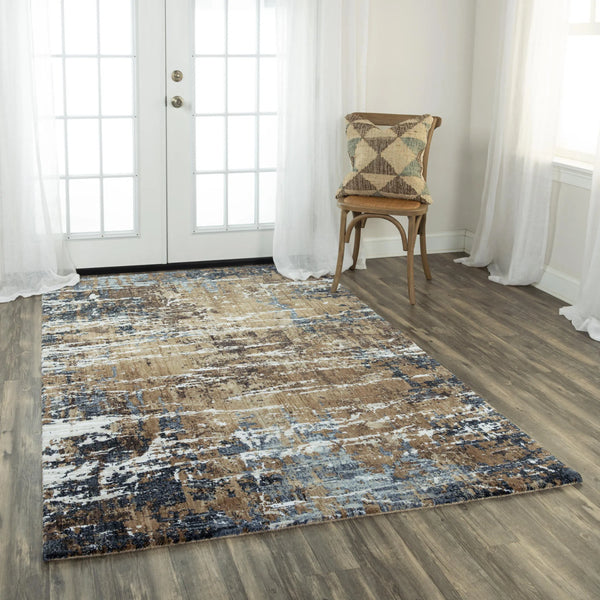 Beal Abstract Brown Large Area Rugs For Living Room Area Rugs LOOMLAN By LOOMLAN