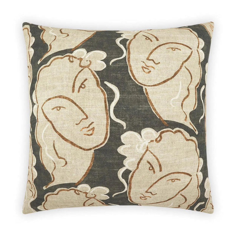 Beau Visage Brown Throw Pillow With Insert Throw Pillows LOOMLAN By D.V. Kap