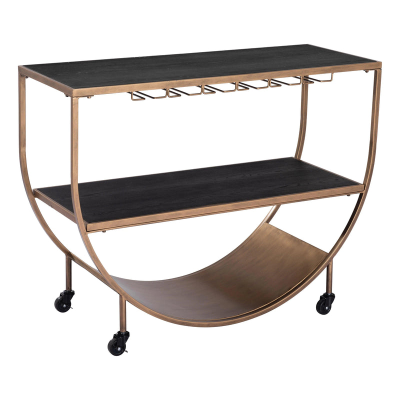 Bechet Brass Black Bar Cart Home Bar Carts LOOMLAN By Zuo Modern