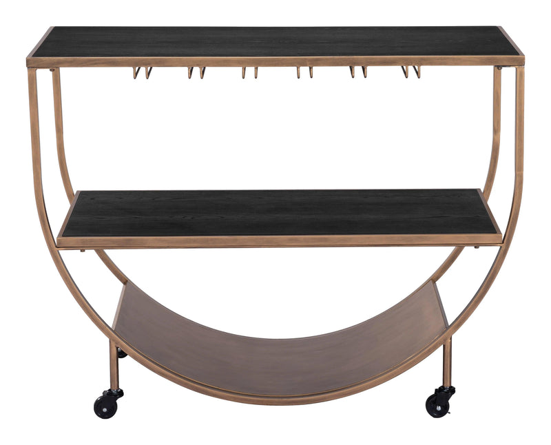 Bechet Brass Black Bar Cart Home Bar Carts LOOMLAN By Zuo Modern