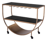 Bechet Brass Black Bar Cart Home Bar Carts LOOMLAN By Zuo Modern