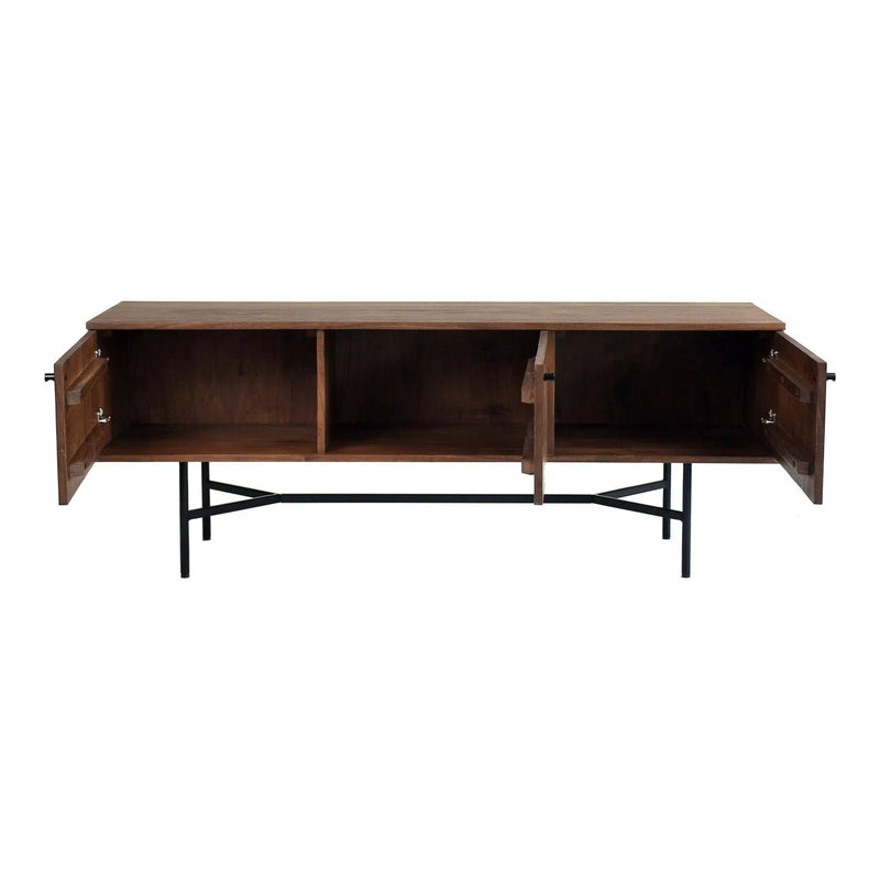 Beck Mid-Century Modern Wood Media Sideboard TV Stand TV Stands & Media Centers LOOMLAN By Moe's Home