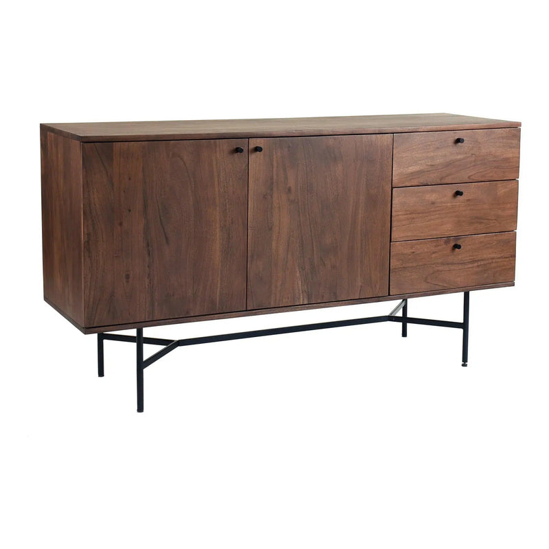 Beck Modern Solid Acacia Wood Sideboard for Dining Room Sideboards LOOMLAN By Moe's Home