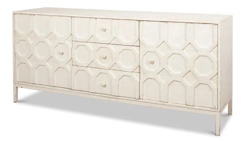 Becket Sideboard Antique White Buffet for Dining Room Sideboards LOOMLAN By Sarreid