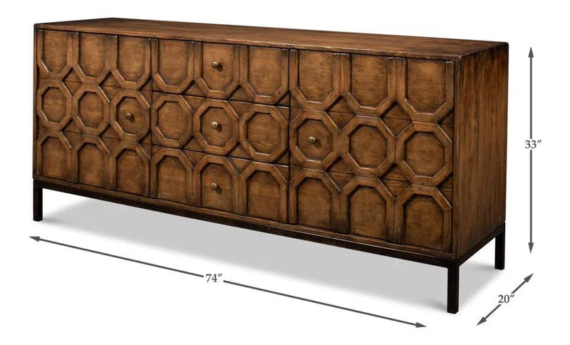 Becket Sideboard Brown Buffet for Dining Room Sideboards LOOMLAN By Sarreid