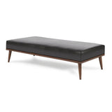 Beckett Bench Ottoman Coffee Table Top Grain Leather Ottomans LOOMLAN By One For Victory