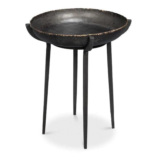 Beckham Metal Black Round End Table Side Tables LOOMLAN By Sarreid