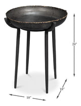 Beckham Metal Black Round End Table Side Tables LOOMLAN By Sarreid