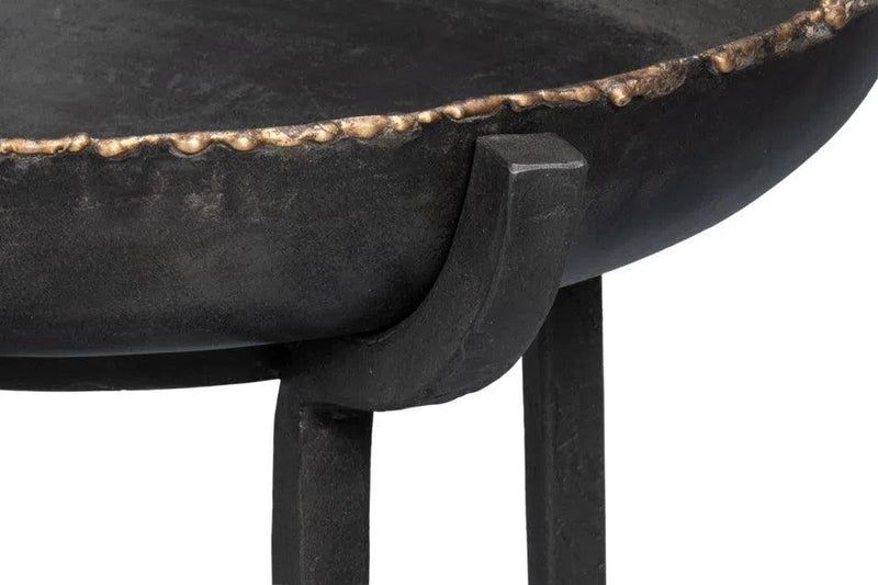 Beckham Metal Black Round End Table Side Tables LOOMLAN By Sarreid