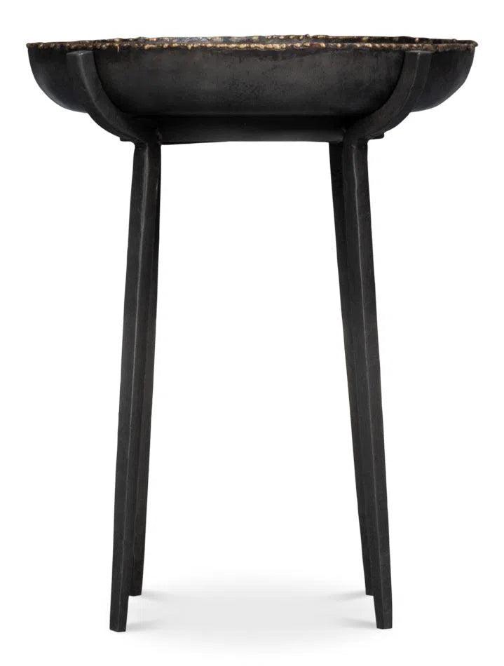 Beckham Metal Black Round End Table Side Tables LOOMLAN By Sarreid