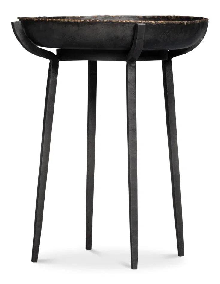 Beckham Metal Black Round End Table Side Tables LOOMLAN By Sarreid