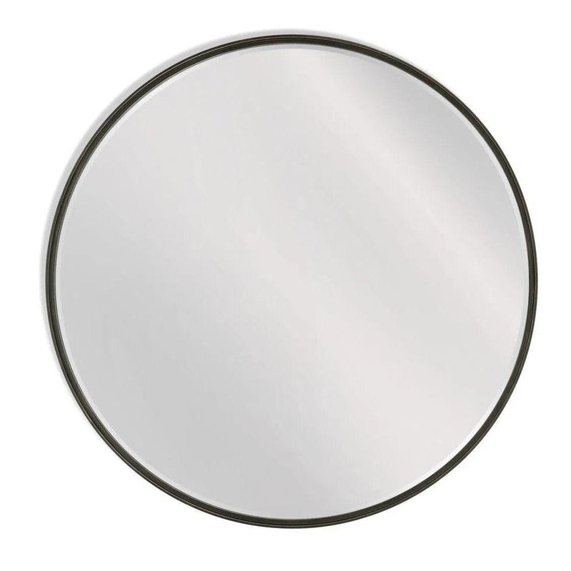 Bedford Metal Black Wall Mirror Wall Mirrors LOOMLAN By Bassett Mirror