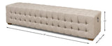 Bedroom Beam Bench Tufted Beige Linen Bedroom Benches LOOMLAN By Sarreid