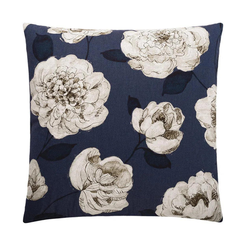 Begonia Navy Blue Throw Pillow With Insert Throw Pillows LOOMLAN By D.V. Kap