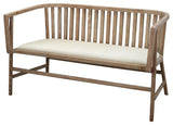 Beige Ash Wood 100% Linen Grayson Settee Bedroom Benches LOOMLAN By Jamie Young