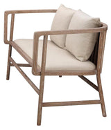 Beige Ash Wood 100% Linen Grayson Settee Bedroom Benches LOOMLAN By Jamie Young