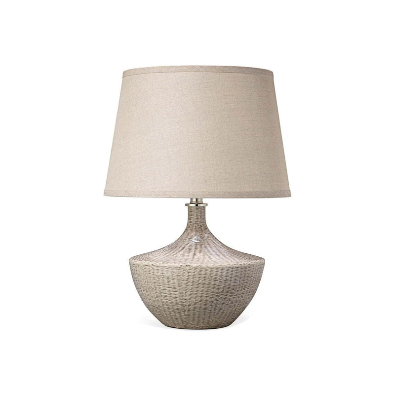 Beige Ceramic Basketweave Table Lamp Table Lamps LOOMLAN By Jamie Young