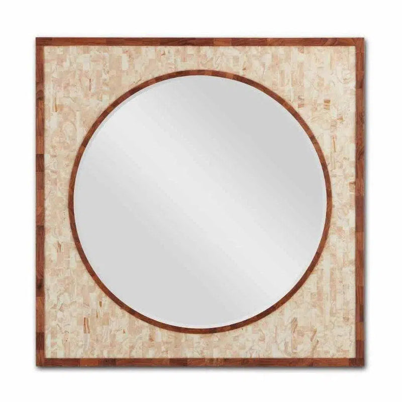 Beige Natural Serra Large Mirror Wall Mirrors LOOMLAN By Currey & Co