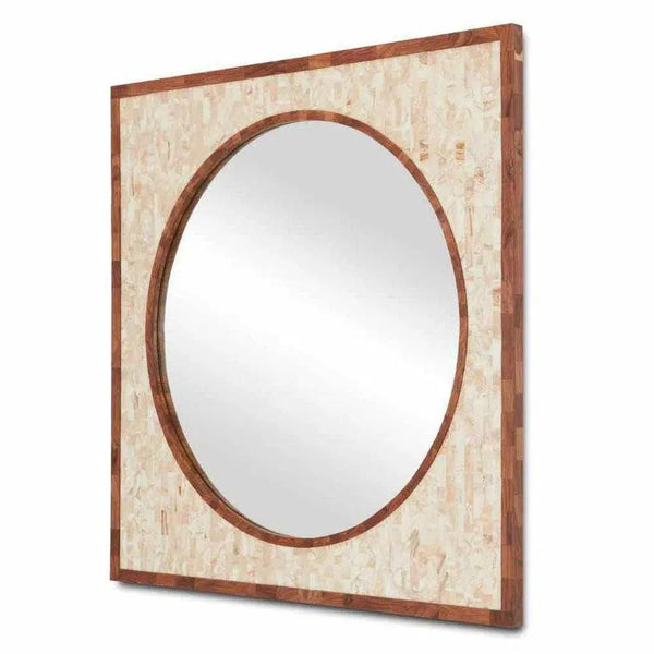 Beige Natural Serra Large Mirror Wall Mirrors LOOMLAN By Currey & Co