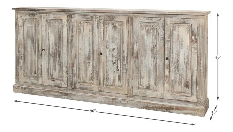 Bellagio Sideboard 96" Grey Oak Sideboards LOOMLAN By Sarreid