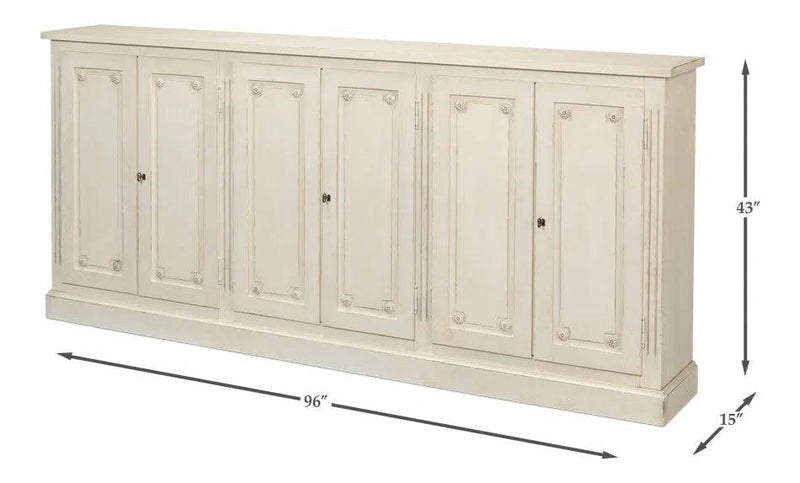 Bellagio Sideboard 96" White White Sideboards LOOMLAN By Sarreid