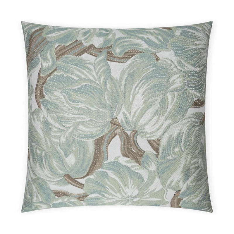 Belle Ame Spearmint Floral Mist Large Throw Pillow With Insert Throw Pillows LOOMLAN By D.V. Kap