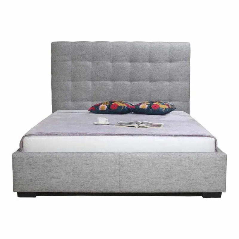 Belle Storage Bed Queen Light Grey Contemporary Beds LOOMLAN By Moe's Home