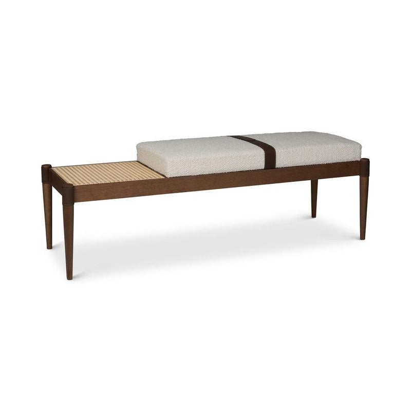 Bello Boucle Upholstered Wooded Bench Bedroom Benches LOOMLAN By Urbia