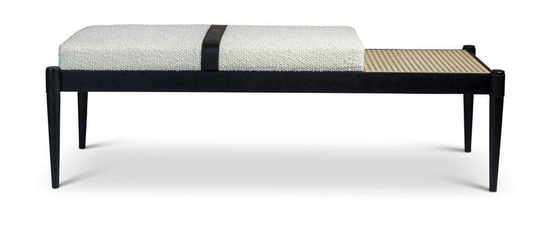Bello Boucle Upholstered Wooded Bench Bedroom Benches LOOMLAN By Urbia