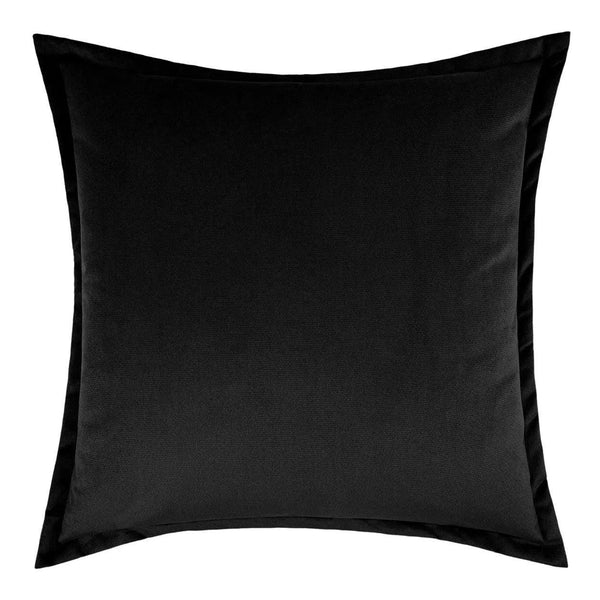 Belvedere Flange Black Black Throw Pillow With Insert Throw Pillows LOOMLAN By D.V. Kap