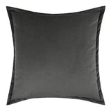 Belvedere Flange Charcoal Grey Throw Pillow With Insert Throw Pillows LOOMLAN By D.V. Kap