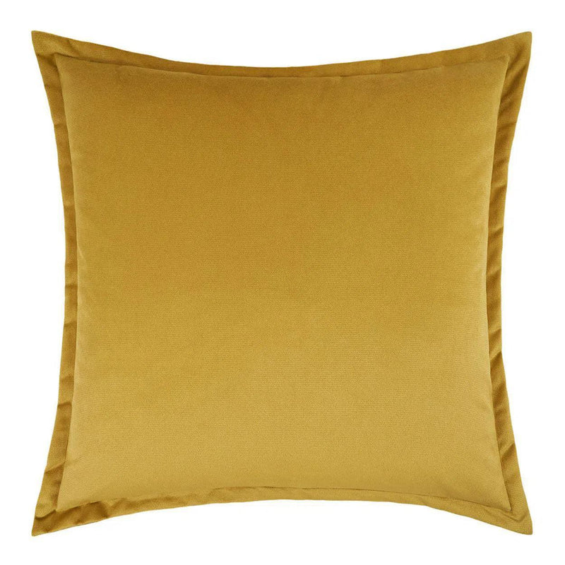 Belvedere Flange Curry Gold Throw Pillow With Insert Throw Pillows LOOMLAN By D.V. Kap