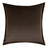 Belvedere Flange Espresso Chocolate Brown Throw Pillow With Insert Throw Pillows LOOMLAN By D.V. Kap