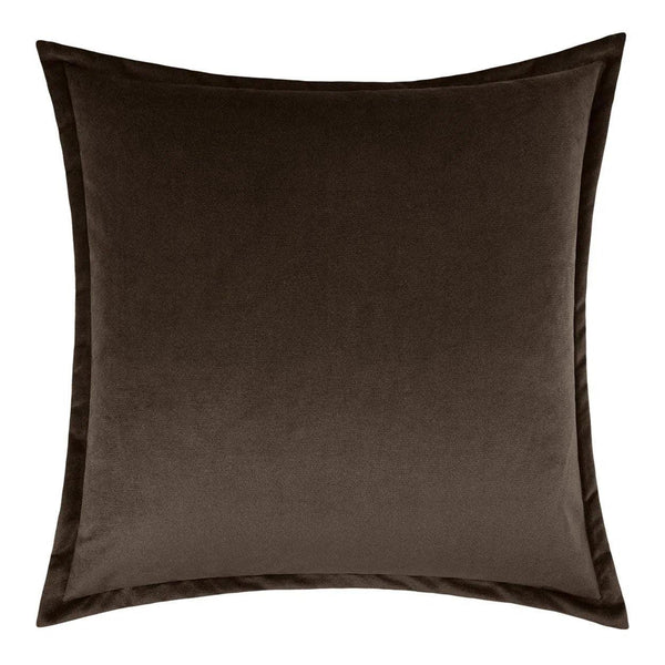 Belvedere Flange Espresso Chocolate Brown Throw Pillow With Insert Throw Pillows LOOMLAN By D.V. Kap