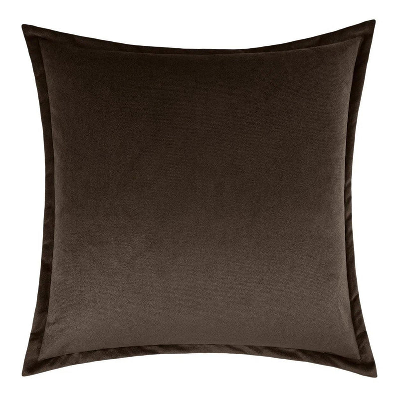 Belvedere Flange Espresso Chocolate Brown Throw Pillow With Insert Throw Pillows LOOMLAN By D.V. Kap