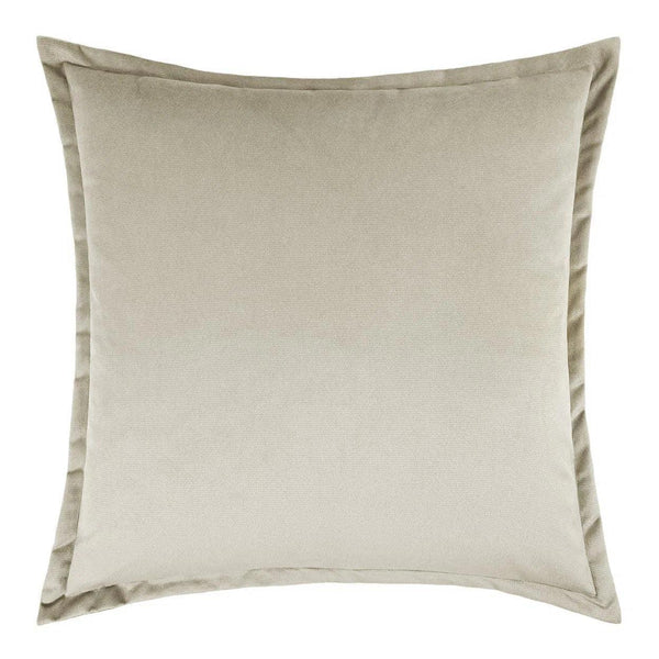 Belvedere Flange Ivory Throw Pillow With Insert Throw Pillows LOOMLAN By D.V. Kap