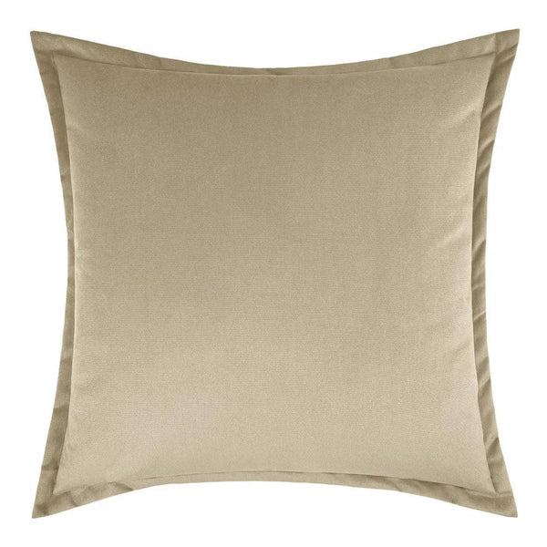 Belvedere Flange Linen Brown Throw Pillow With Insert Throw Pillows LOOMLAN By D.V. Kap