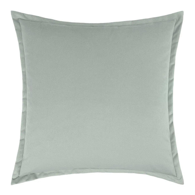 Belvedere Flange Mist Grey Throw Pillow With Insert Throw Pillows LOOMLAN By D.V. Kap