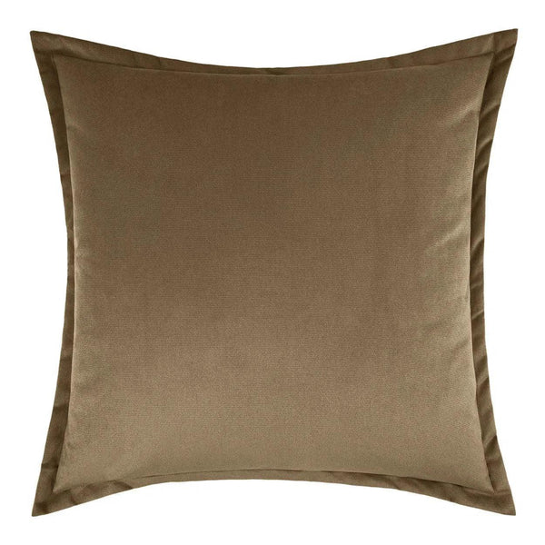 Belvedere Flange Otter Coffee Brown Throw Pillow With Insert Throw Pillows LOOMLAN By D.V. Kap