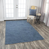 Beme Damask Blue Large Area Rugs For Living Room Area Rugs LOOMLAN By LOOMLAN