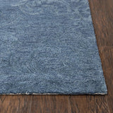 Beme Damask Blue Large Area Rugs For Living Room Area Rugs LOOMLAN By LOOMLAN