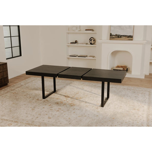 Ben Wood and Metal Rectangular Extension Dining Table Dining Tables LOOMLAN By Moe's Home