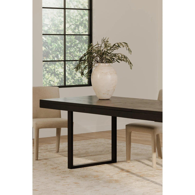 Ben Wood and Metal Rectangular Extension Dining Table Dining Tables LOOMLAN By Moe's Home