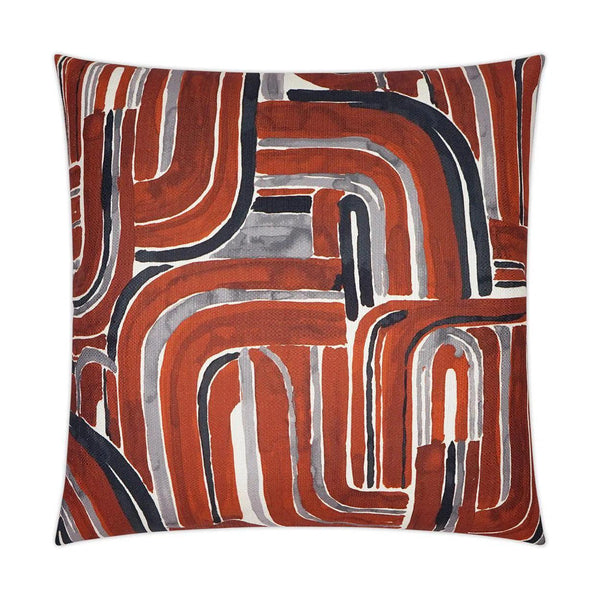 Bender Cinnabar Abstract Red Large Throw Pillow With Insert Throw Pillows LOOMLAN By D.V. Kap