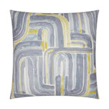 Bender Grey Slate Blue Chartreuse Large Throw Pillow With Insert Throw Pillows LOOMLAN By D.V. Kap