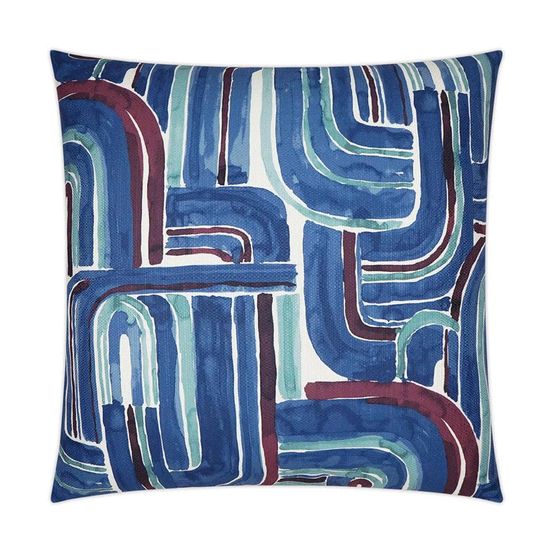 Bender Navy Modern Abstract Blue Large Throw Pillow With Insert Throw Pillows LOOMLAN By D.V. Kap
