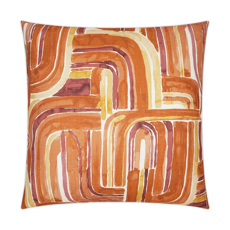 Bender Tangerine Abstract Orange Large Throw Pillow With Insert Throw Pillows LOOMLAN By D.V. Kap